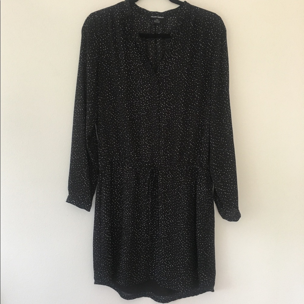 Black long sleeve dress draw string waist M